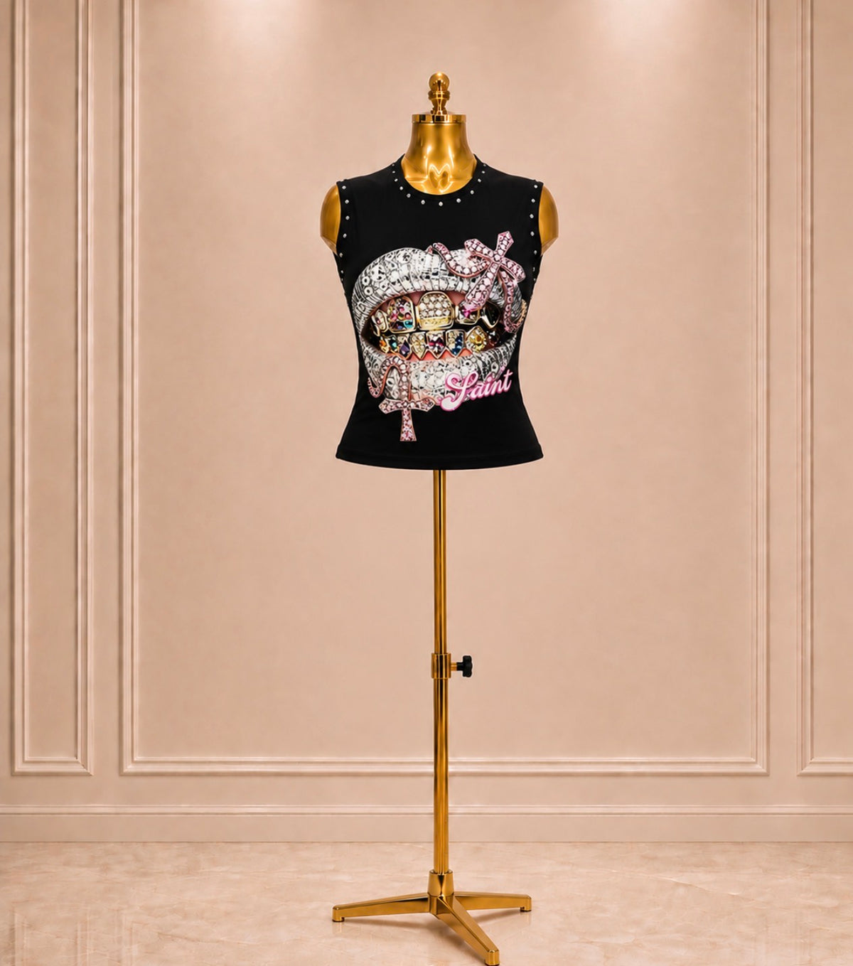 Pink and Black graphic Tee